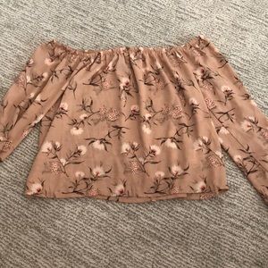 Long sleeve off the shoulder top